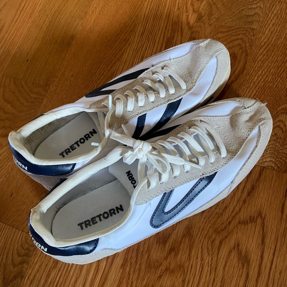 TRETORN Women's Rawlins Casual Lace-Up Sneakers, White/black Size 8.5.
